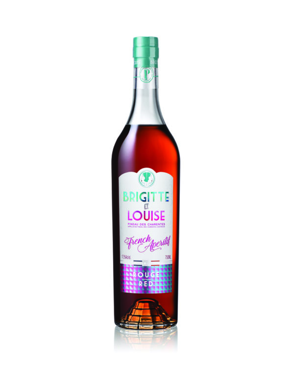 Packshot bouteille Brigitte et Louise rouge pineau des charentes apéritif français
